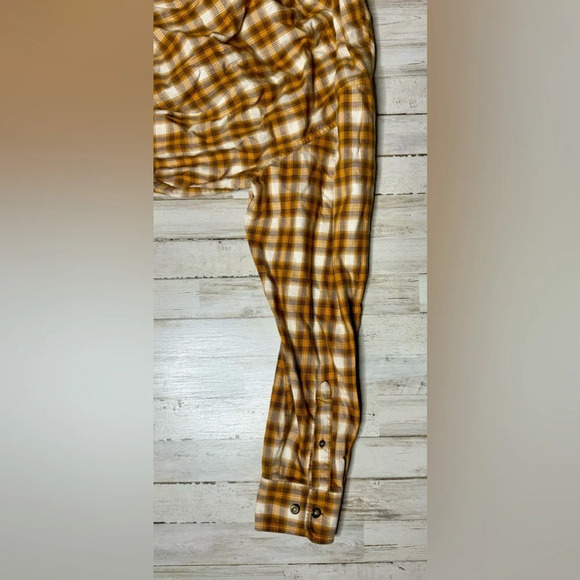Cabelas Outdoor Gear Long sleeve Button Up Shirt XL Orange Checked - Picture 8 of 11